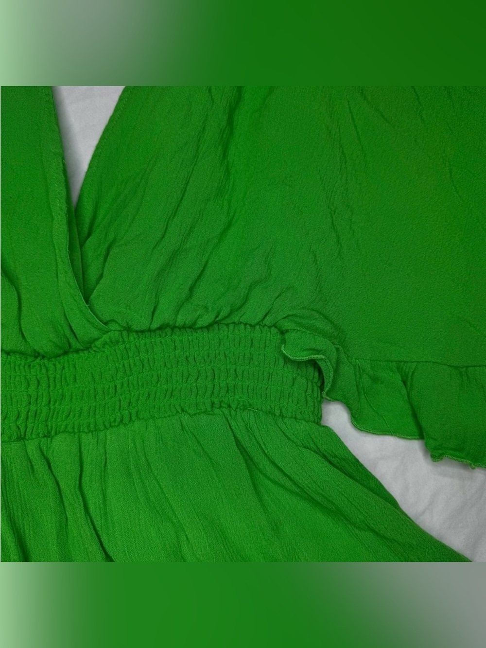 NWOT - FOREVER 21 Romper Bright Green | Large | V-Neck | Summer Beach Boho Neon - Picture 5 of 10